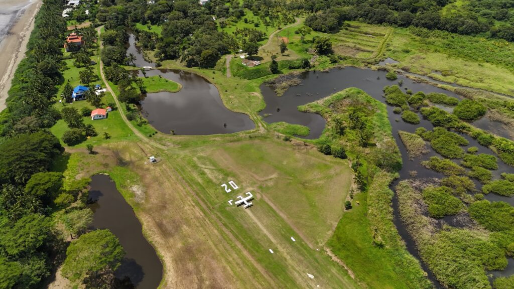 Aerial view of Lago Bay property and Pacific coastline near Coiba Island, Panama