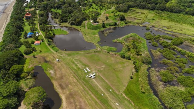 Aerial view of Lago Bay property and Pacific coastline near Coiba Island, Panama