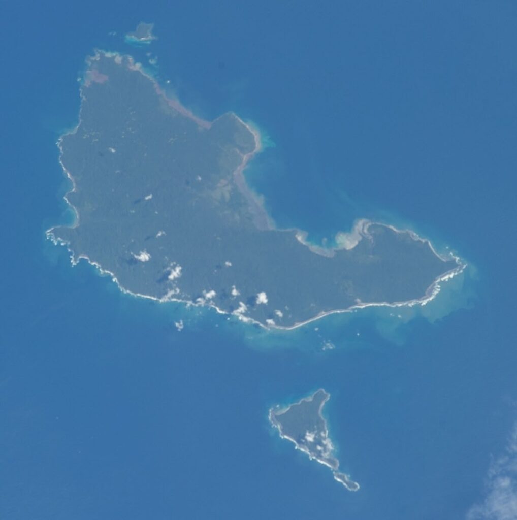 Tropical beach with palm trees near Coiba National Park