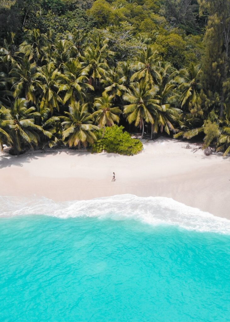 Deep blue Pacific water and rocky point at Coiba