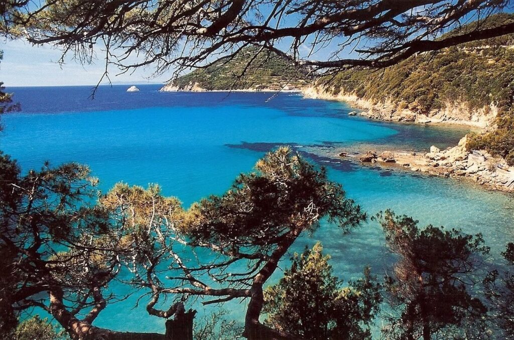 Rocky coastline and surf near Coiba Island Panama