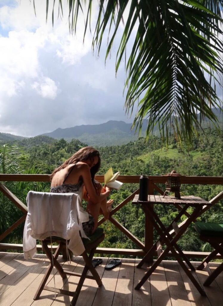 Lush coastal landscape and rocky shoreline at Coiba