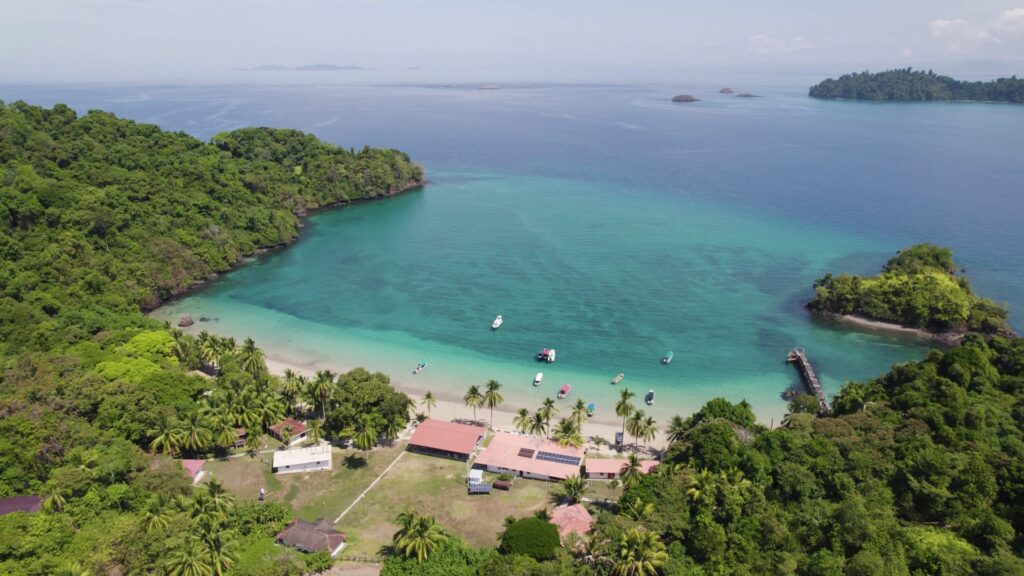 Snorkeling group in clear water at Coiba National Park
