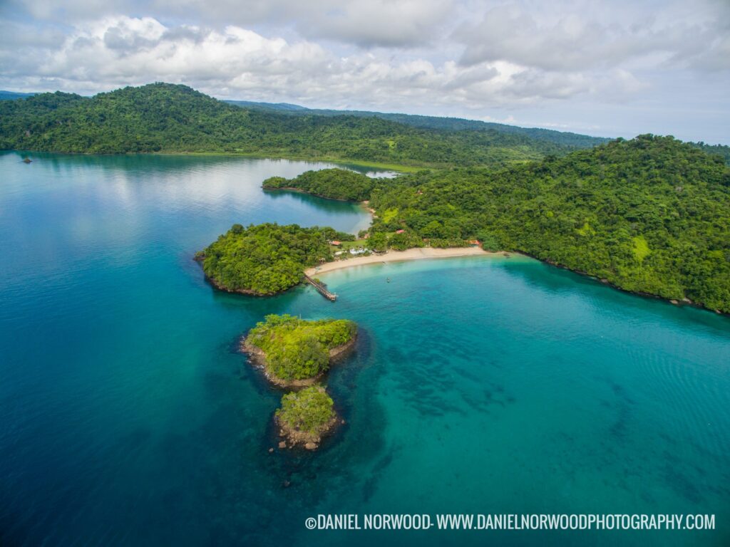 Travelers preparing gear on Coiba Island tour