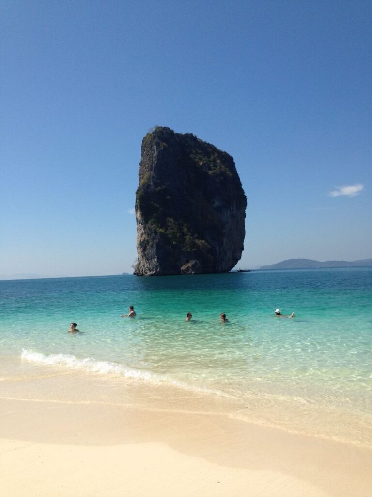 Turquoise water and rocky coastline at Coiba Island Panama
